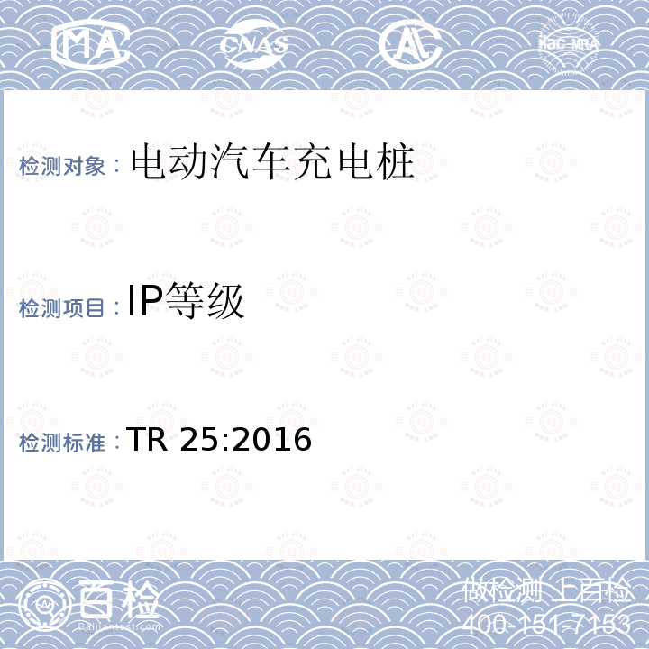 IP等级 IP等级 TR 25:2016