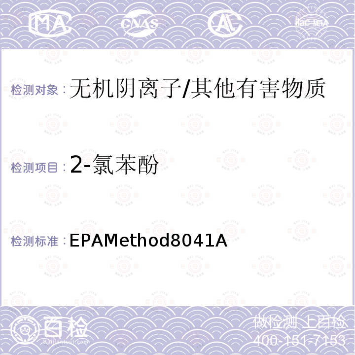 2-氯苯酚 EPAMethod8041A  