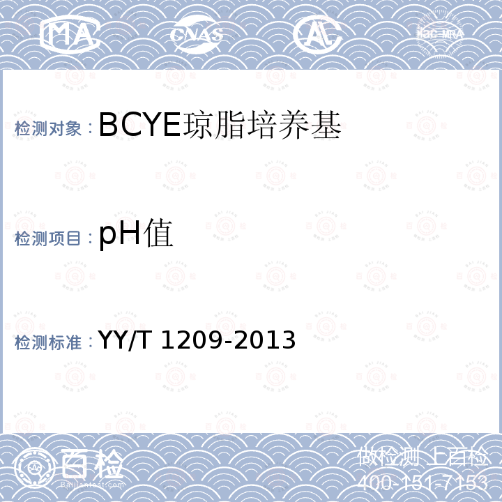 pH值 pH值 YY/T 1209-2013