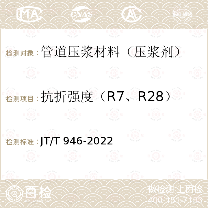 抗折强度（R7、R28） 抗折强度（R7、R28） JT/T 946-2022
