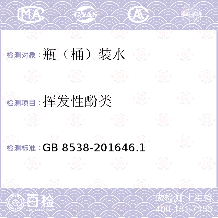 挥发性酚类 GB 8538-201646.1  