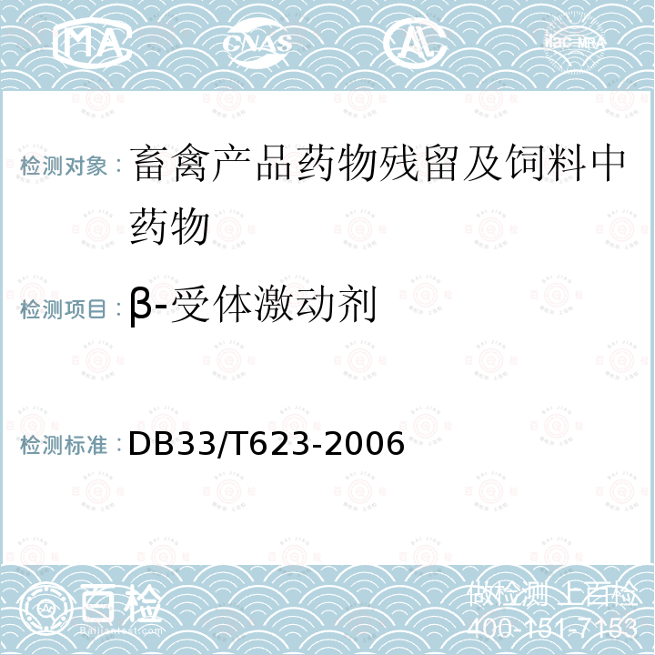 β-受体激动剂 DB 33/T 623-2006  DB33/T623-2006