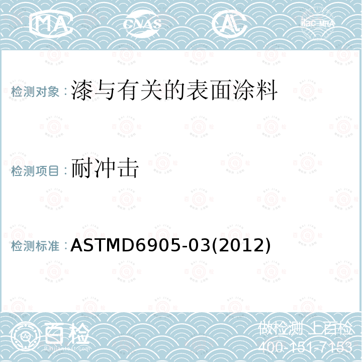 耐冲击 ASTMD 6905-03  ASTMD6905-03(2012)