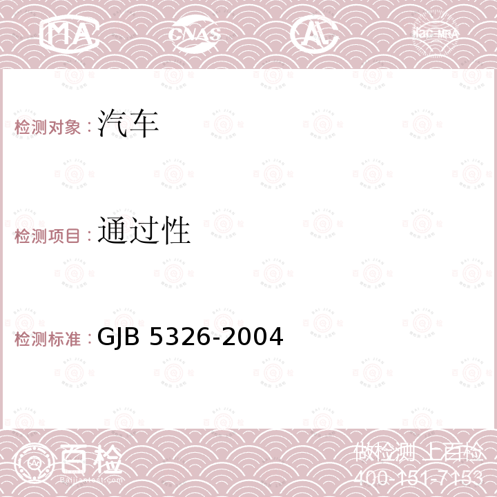 通过性 GJB 5326-2004  