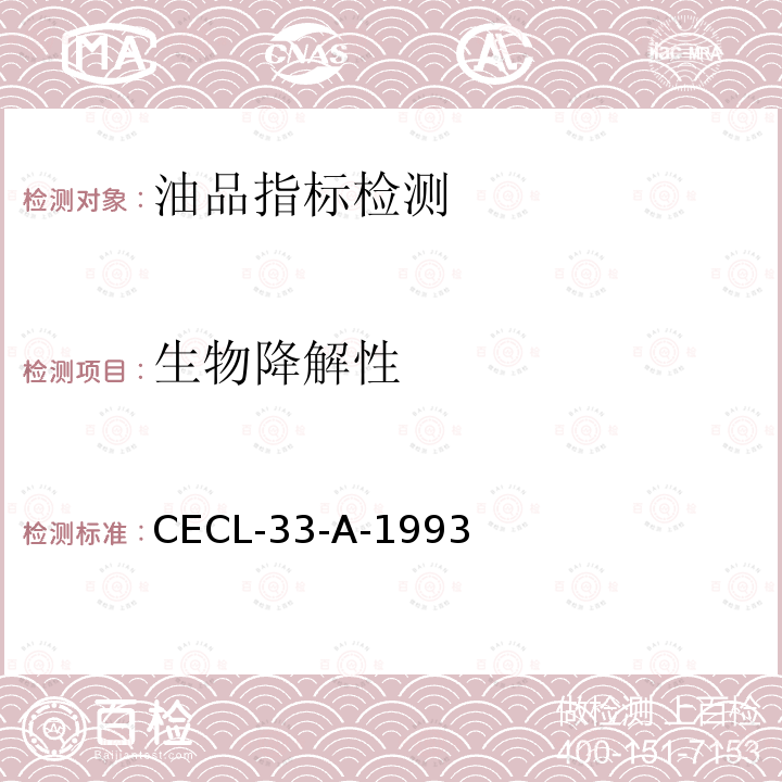 生物降解性 CECL-33-A-1993  