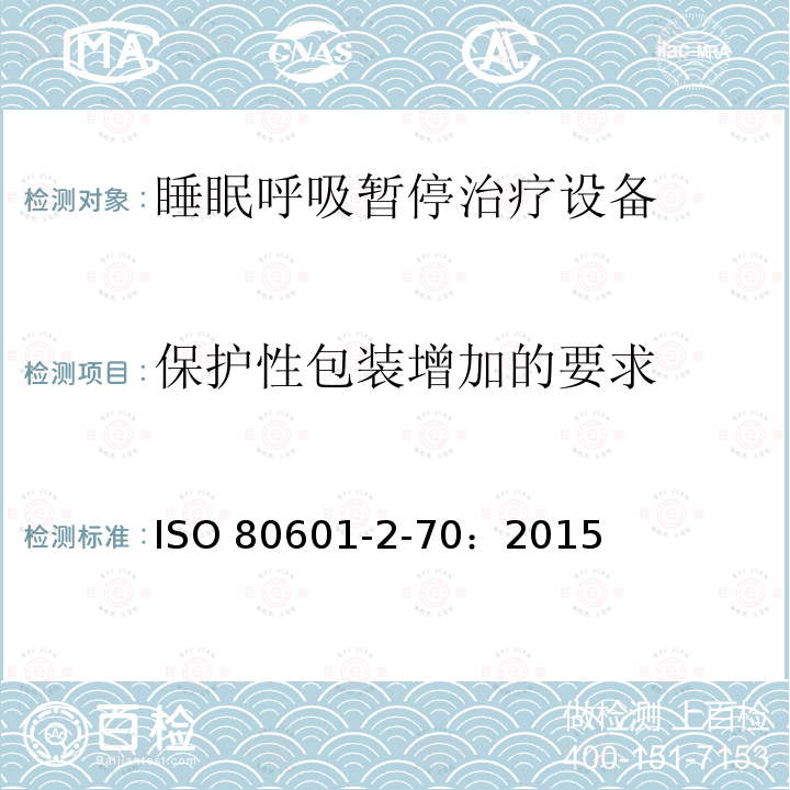 保护性包装增加的要求 保护性包装增加的要求 ISO 80601-2-70：2015