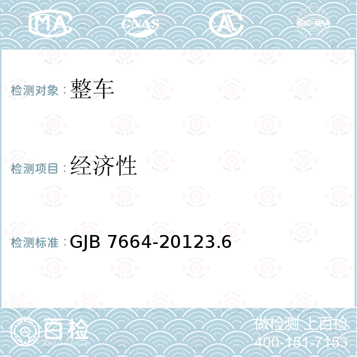 经济性 经济性 GJB 7664-20123.6