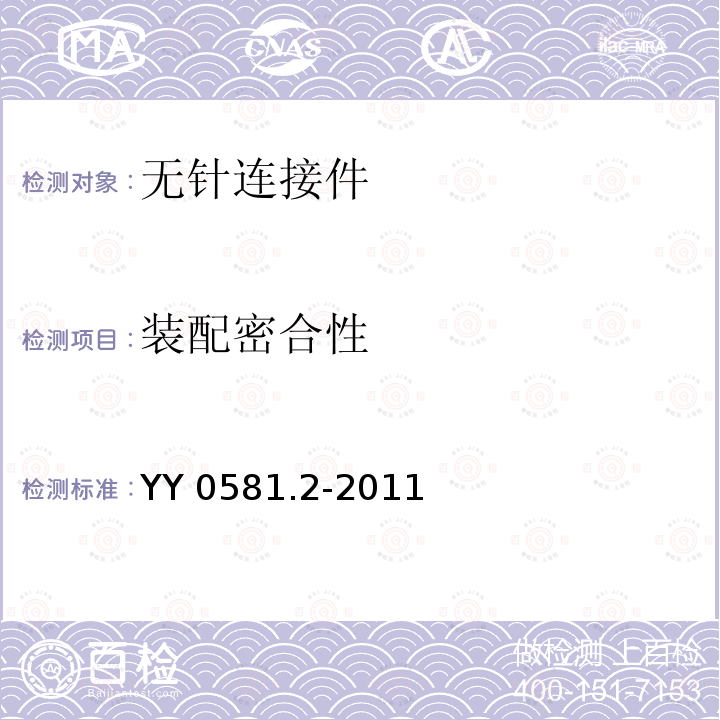 装配密合性 装配密合性 YY 0581.2-2011