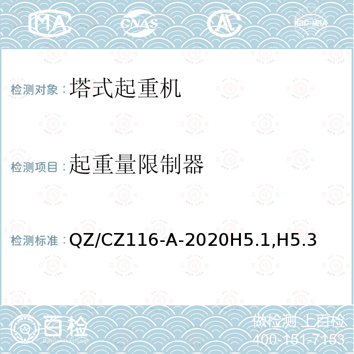 起重量限制器 起重量限制器 QZ/CZ116-A-2020H5.1,H5.3