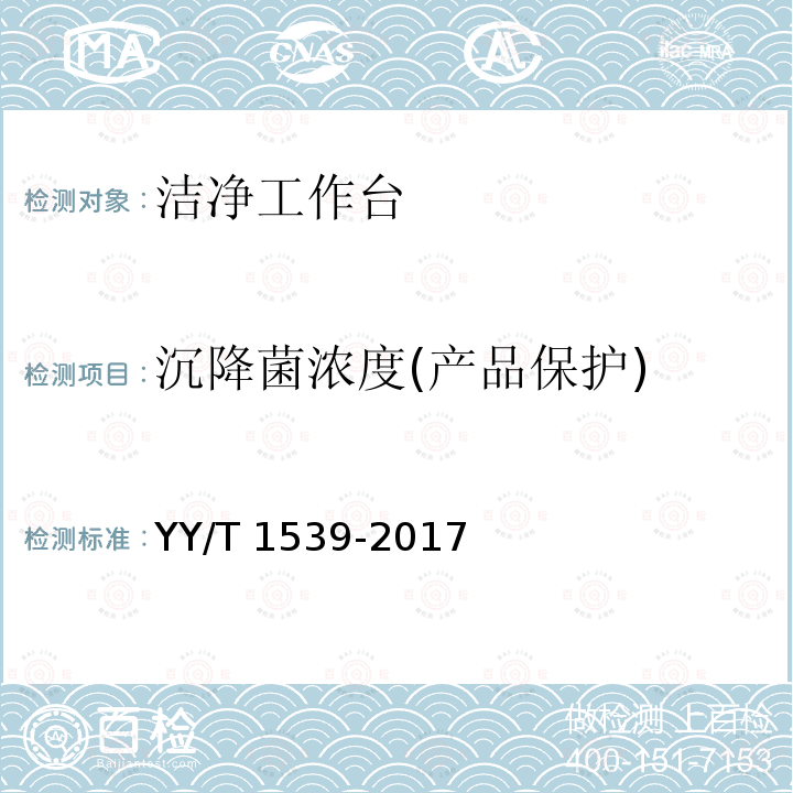 沉降菌浓度(产品保护) 沉降菌浓度(产品保护) YY/T 1539-2017
