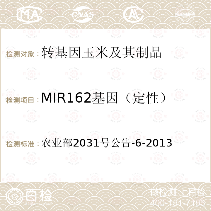 MIR162基因（定性） MIR162基因（定性） 农业部2031号公告-6-2013