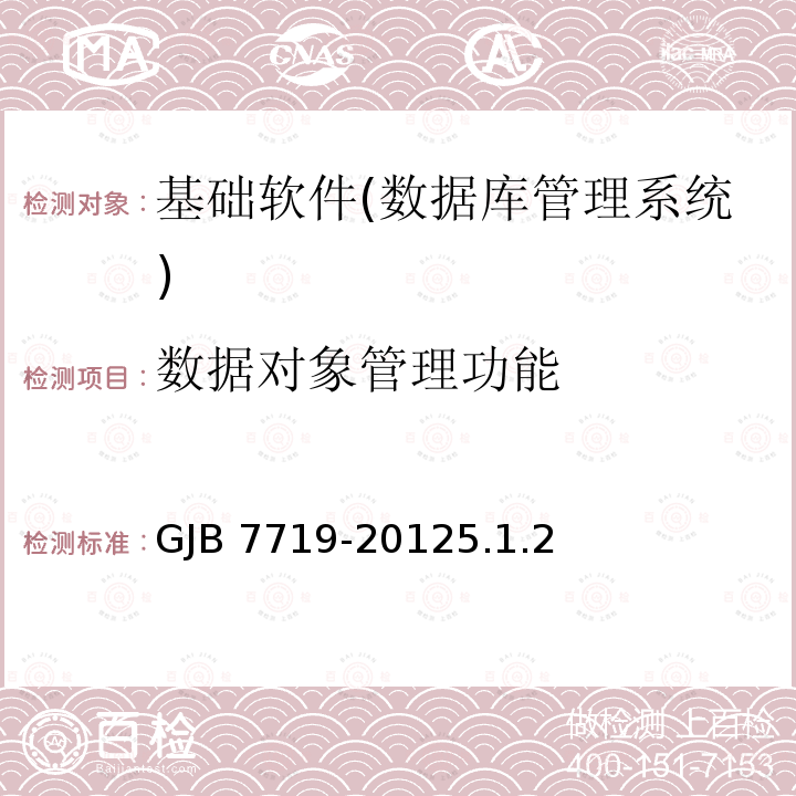 数据对象管理功能 GJB 7719-20125  .1.2