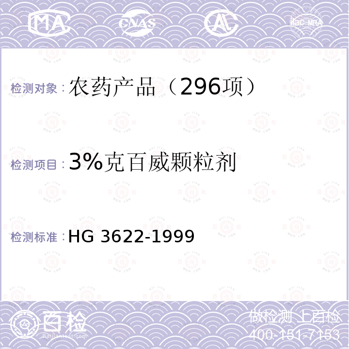 3%克百威颗粒剂 3%克百威颗粒剂 HG 3622-1999