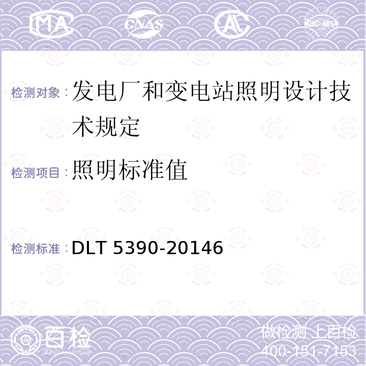 照明标准值 DLT 5390-201  46