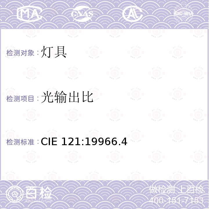 光输出比 CIE 121:19966.4  