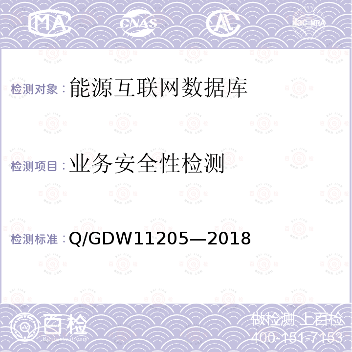 业务安全性检测 业务安全性检测 Q/GDW11205—2018