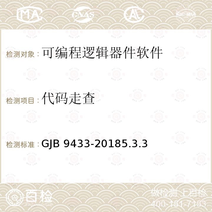 代码走查 GJB 9433-20185  .3.3