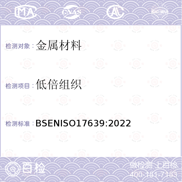 低倍组织 低倍组织 BSENISO17639:2022