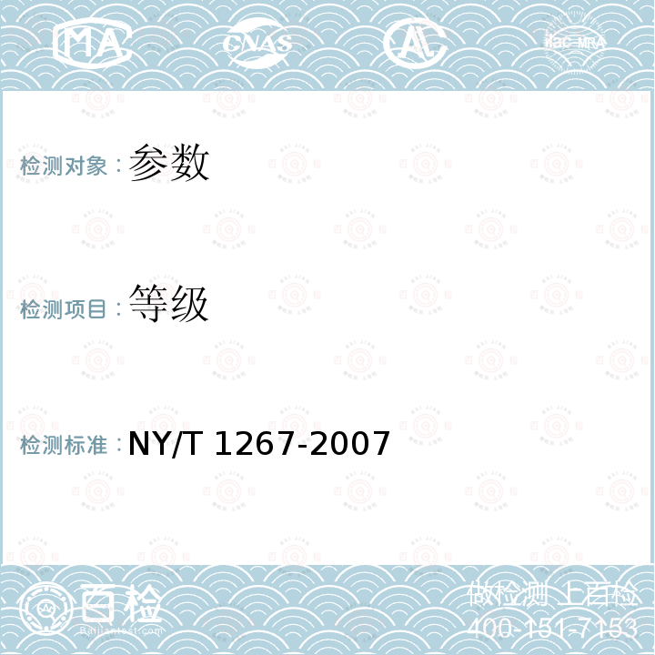 等级 NY/T 1267-2007 萝卜