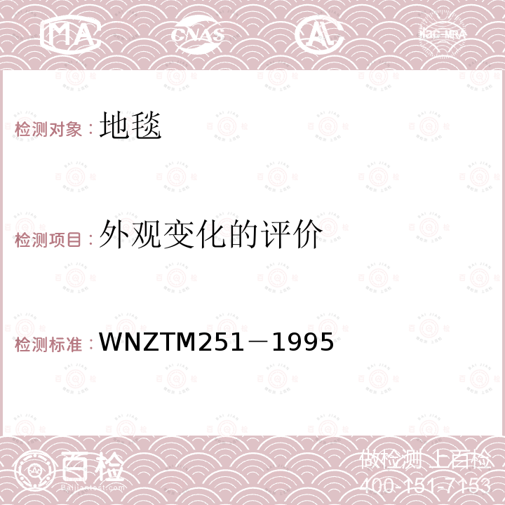 外观变化的评价 TM 251-1995  WNZTM251－1995