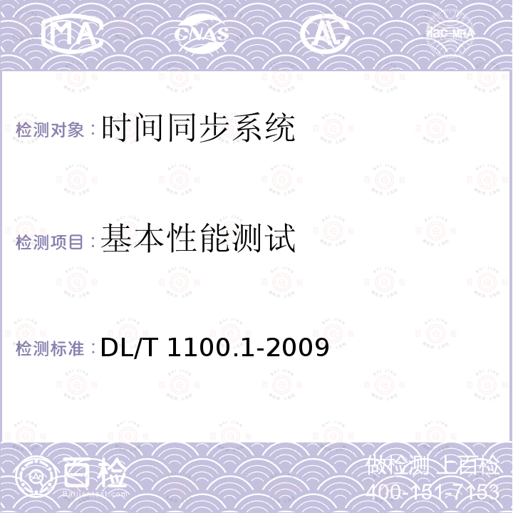 基本性能测试 基本性能测试 DL/T 1100.1-2009