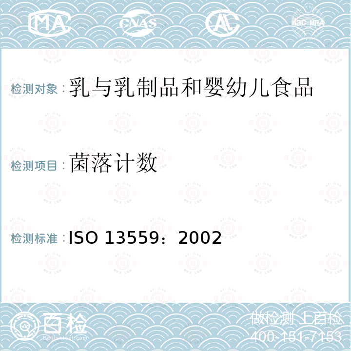 菌落计数 菌落计数 ISO 13559：2002
