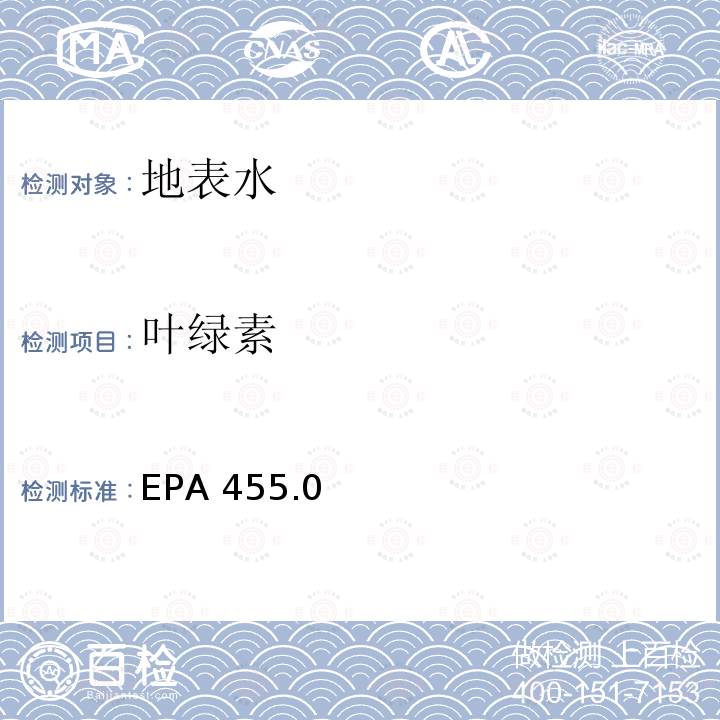 叶绿素 EPA 455.0  