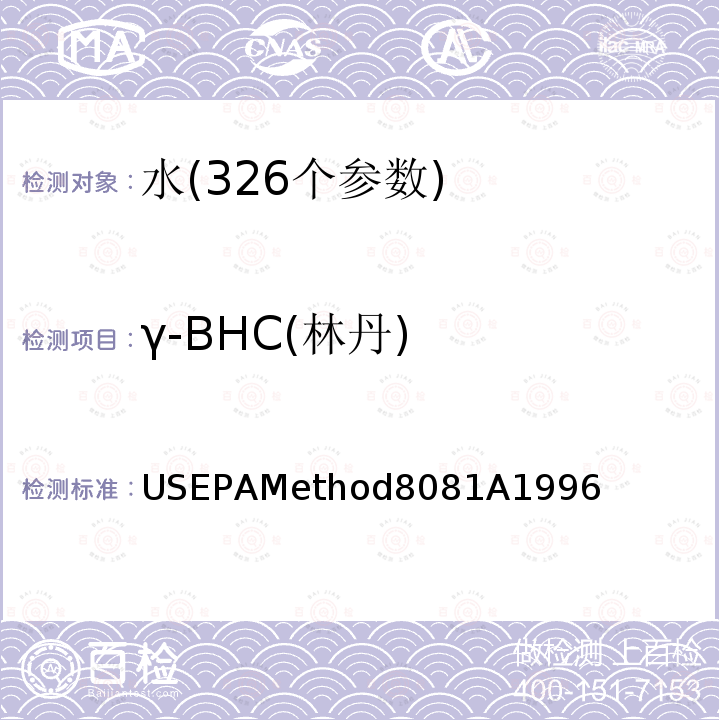 γ-BHC(林丹) γ-BHC(林丹) USEPAMethod8081A1996