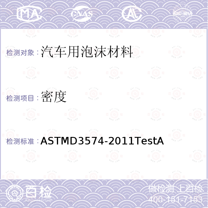 密度 ASTMD 3574-20  ASTMD3574-2011TestA