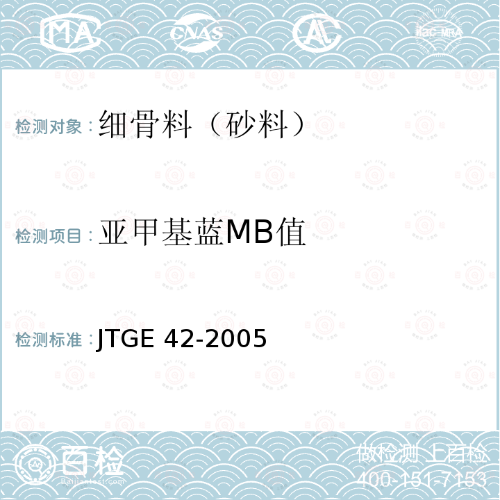 亚甲基蓝MB值 JTG E42-2005 公路工程集料试验规程