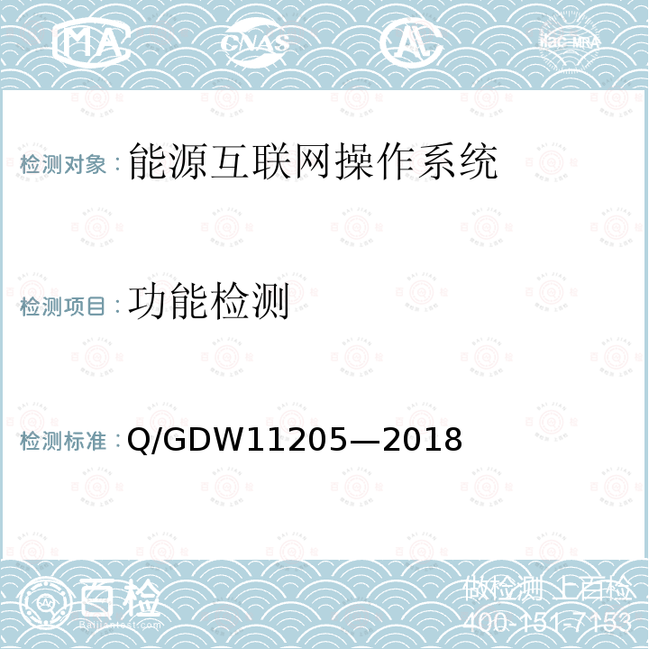 功能检测 功能检测 Q/GDW11205—2018