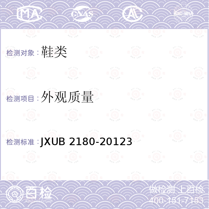 外观质量 JXUB 2180-2012  3