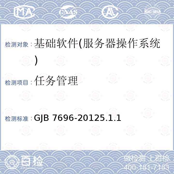 任务管理 任务管理 GJB 7696-20125.1.1