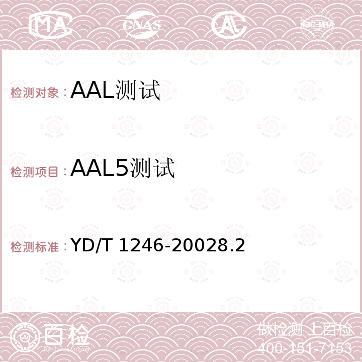 AAL5测试 YD/T 1246-20028.2  