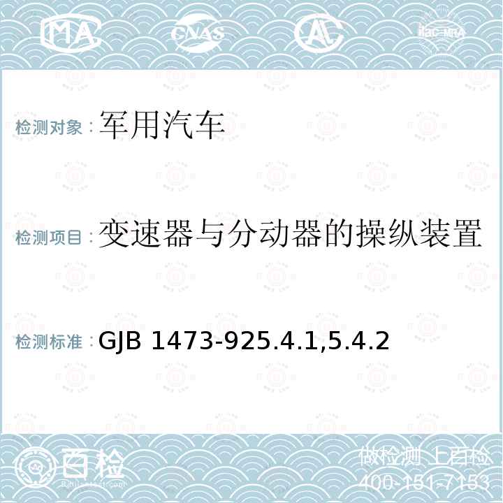 变速器与分动器的操纵装置 GJB 1473-925  .4.1,5.4.2
