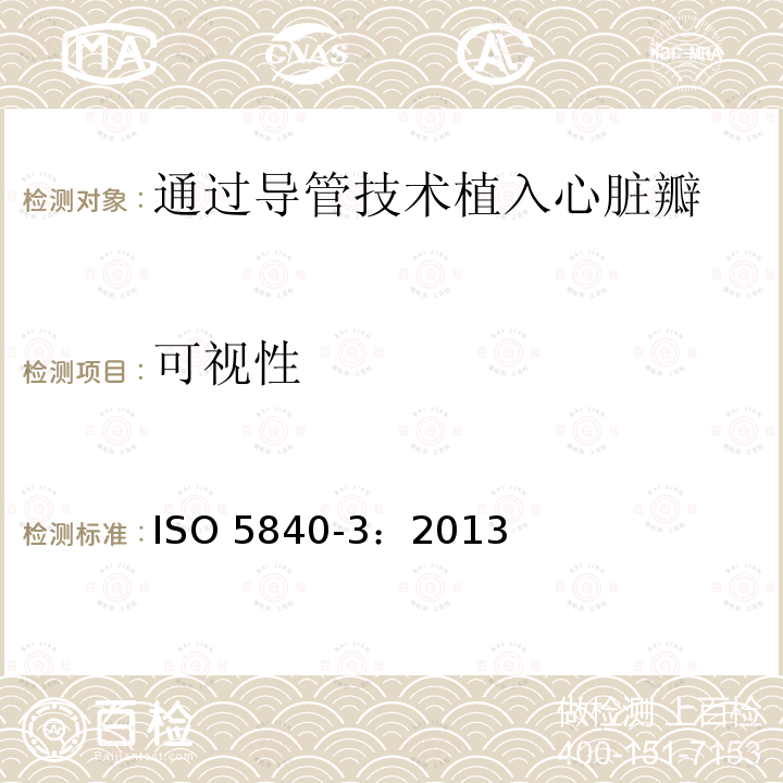 可视性 可视性 ISO 5840-3：2013