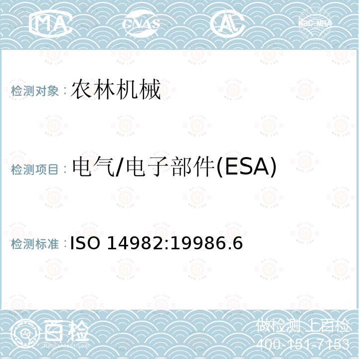 电气/电子部件(ESA)电磁辐射抗扰-ALSE法 ISO 14982:19986 电气/电子部件(ESA)电磁辐射抗扰-ALSE法 .6