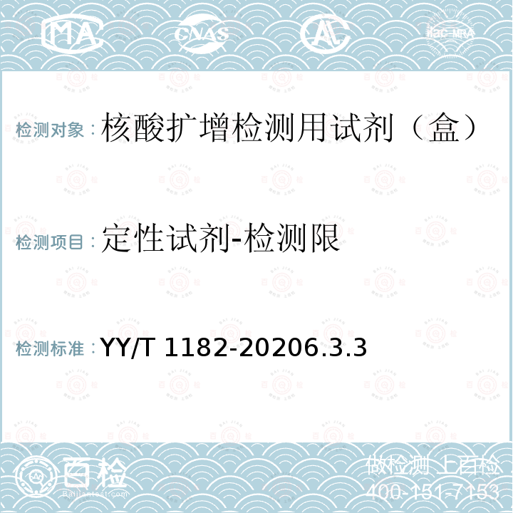 定性试剂-检测限 定性试剂-检测限 YY/T 1182-20206.3.3