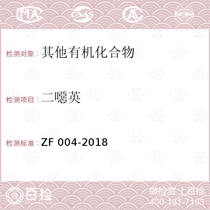 二噁英 ZF 004-2018  