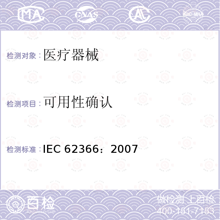 可用性确认 可用性确认 IEC 62366：2007