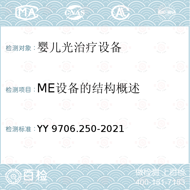 ME设备的结构概述 YY 9706.250-2021 医用电气设备 第2-50部分:婴儿光治疗设备的基本安全和基本性能专用要求