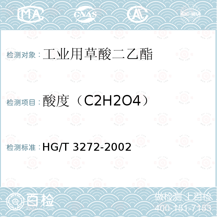 酸度（C2H2O4） 酸度（C2H2O4） HG/T 3272-2002