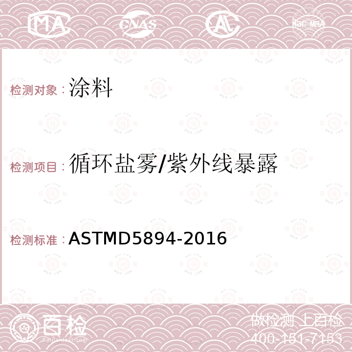循环盐雾/紫外线暴露 ASTMD 5894-20  ASTMD5894-2016