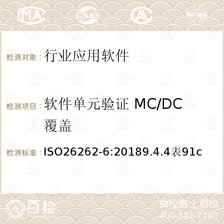 软件单元验证 MC/DC覆盖 软件单元验证 MC/DC覆盖 ISO26262-6:20189.4.4表91c