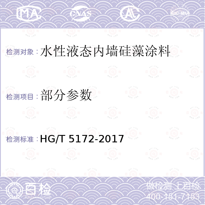部分参数 部分参数 HG/T 5172-2017
