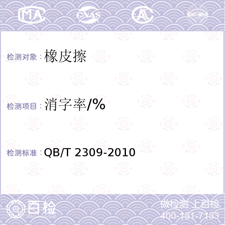 消字率/% 消字率/% QB/T 2309-2010