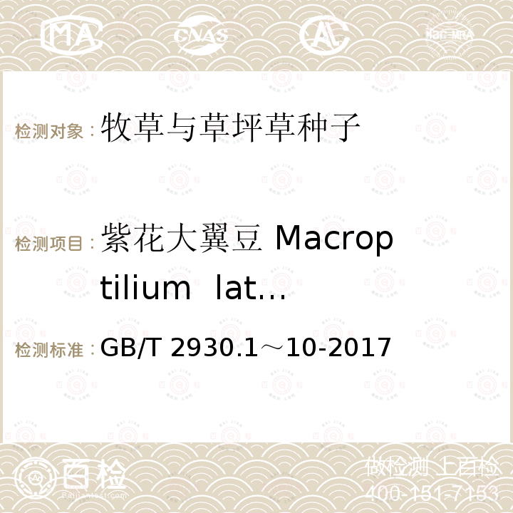 紫花大翼豆 Macroptilium  lathyroides GB/T 2930.1～10-2017  