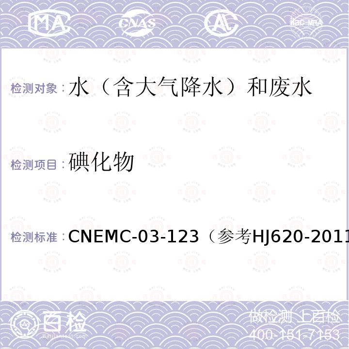 碘化物 碘化物 CNEMC-03-123（参考HJ620-2011）*