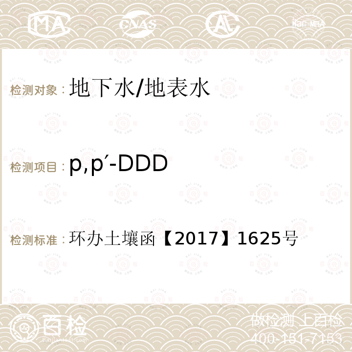 p,p′-DDD 环办土壤函【2017】1625号  