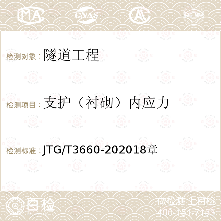 支护（衬砌）内应力 JTG/T 3660-202018  JTG/T3660-202018章